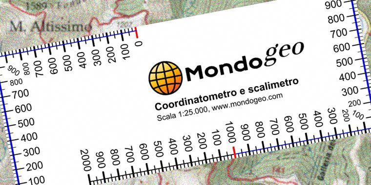 Coordinatometro per cartoncino in scala 1:25.000