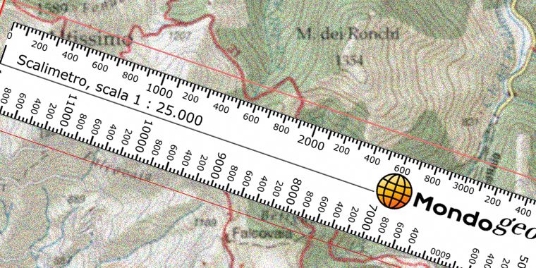 Scalimetro per scale 1:25000 e 1:50000