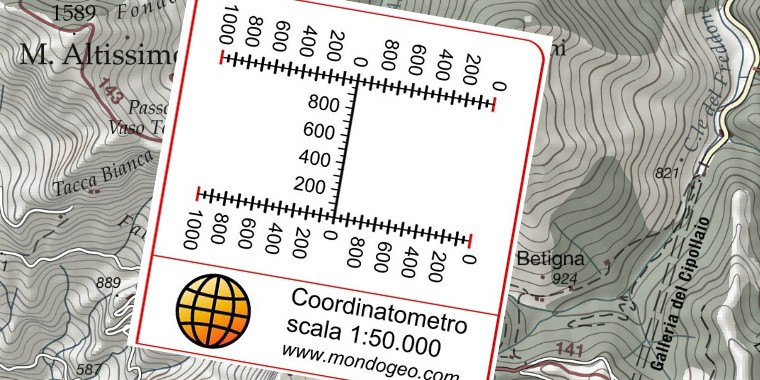 Coordinatometro ad H per scala 1:50000