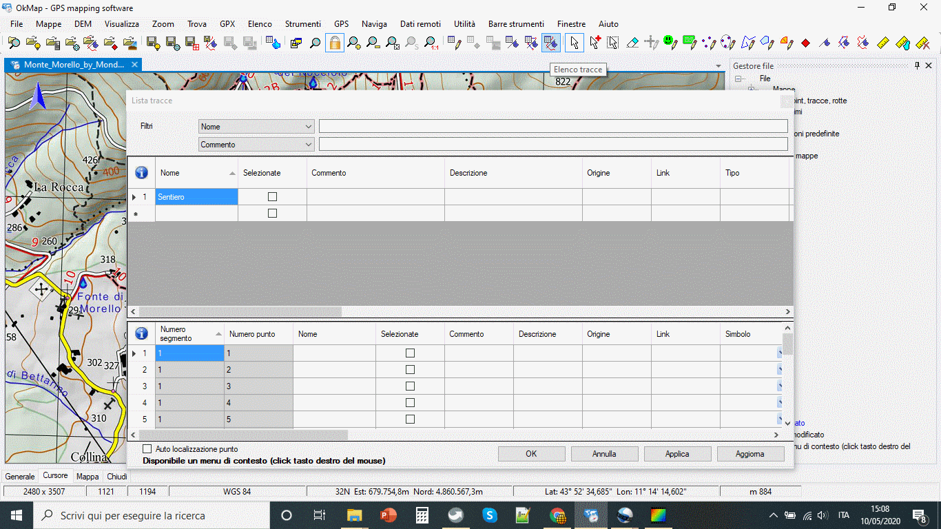 le liste con okmap